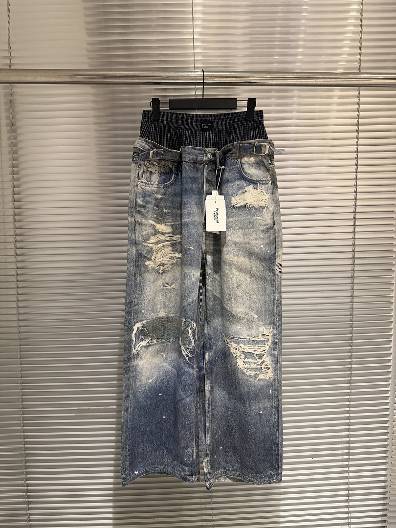 Shorts Denim Frayed - Meilleure version PTL INDEX Jeans baggy