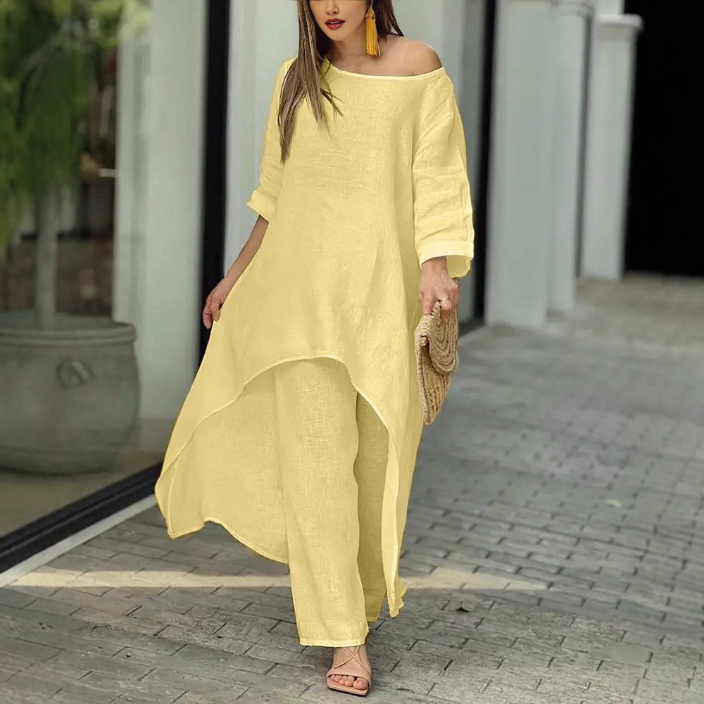 Ensemble deux pièces pour femm - Linen Pant Wide avis et prix