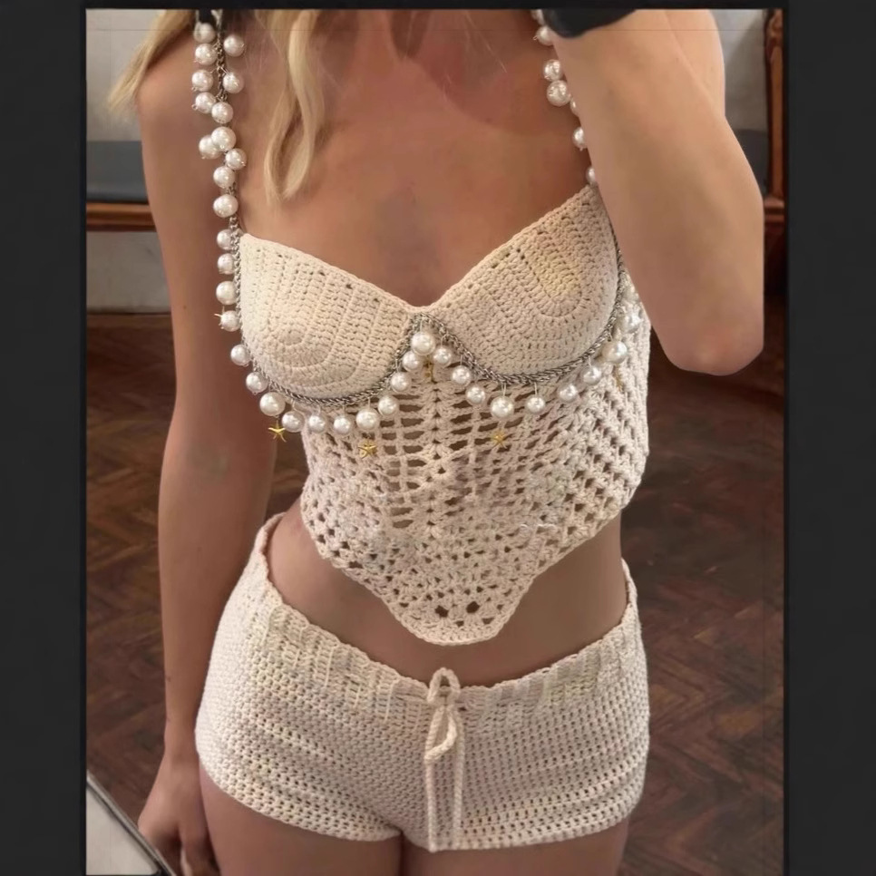Ensemble deux pièces Sexy pour - Crop Top Crochet avis et prix