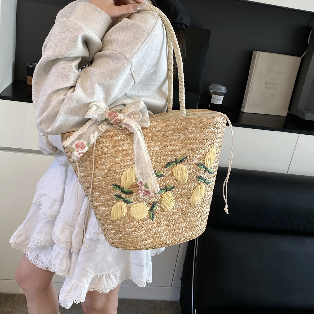 Sac à bandoulière de plage de  - Crochet Bag Raffia avis et prix