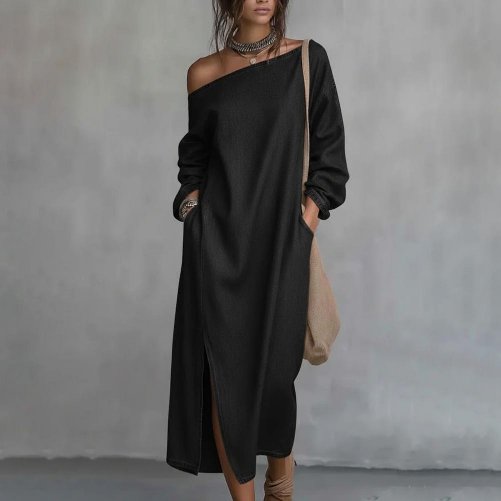 Robe longue asymétrique à manc - Linen Dress Wrap avis et prix