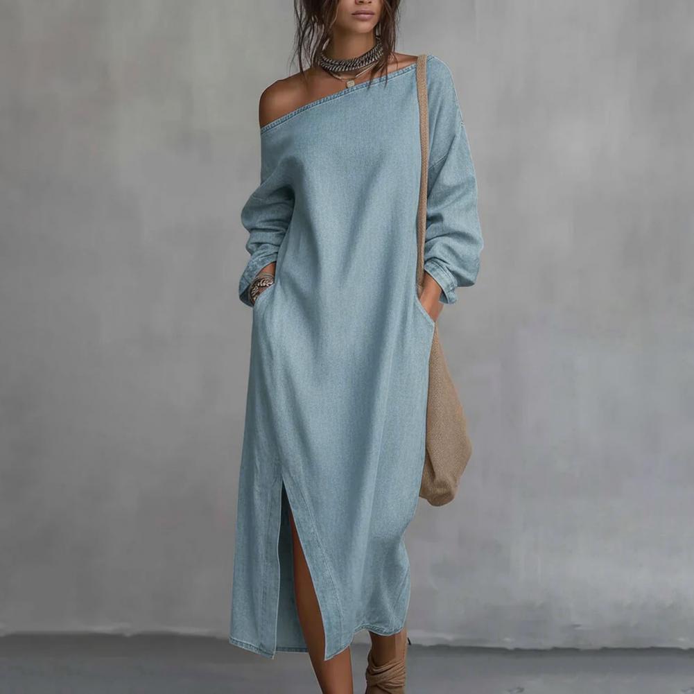 Robe longue asymétrique à manc - Linen Dress Wrap avis et prix