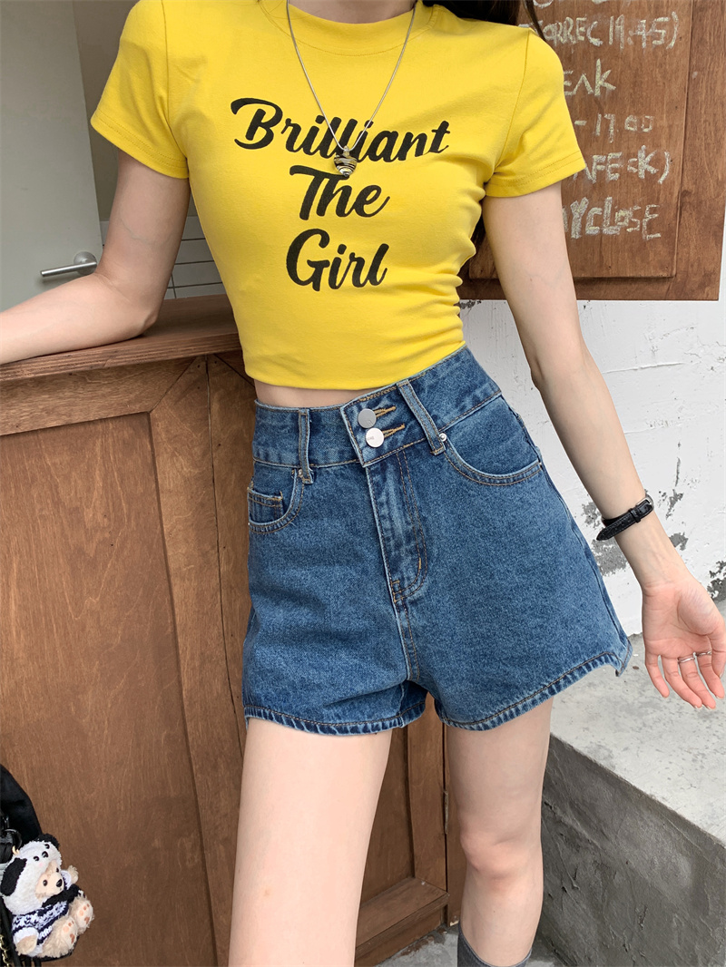 Shorts en jean bleu pour femme - Shorts Denim Frayed avis et prix