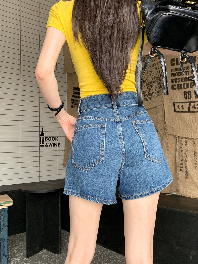 Shorts en jean bleu pour femme - Shorts Denim Frayed avis et prix