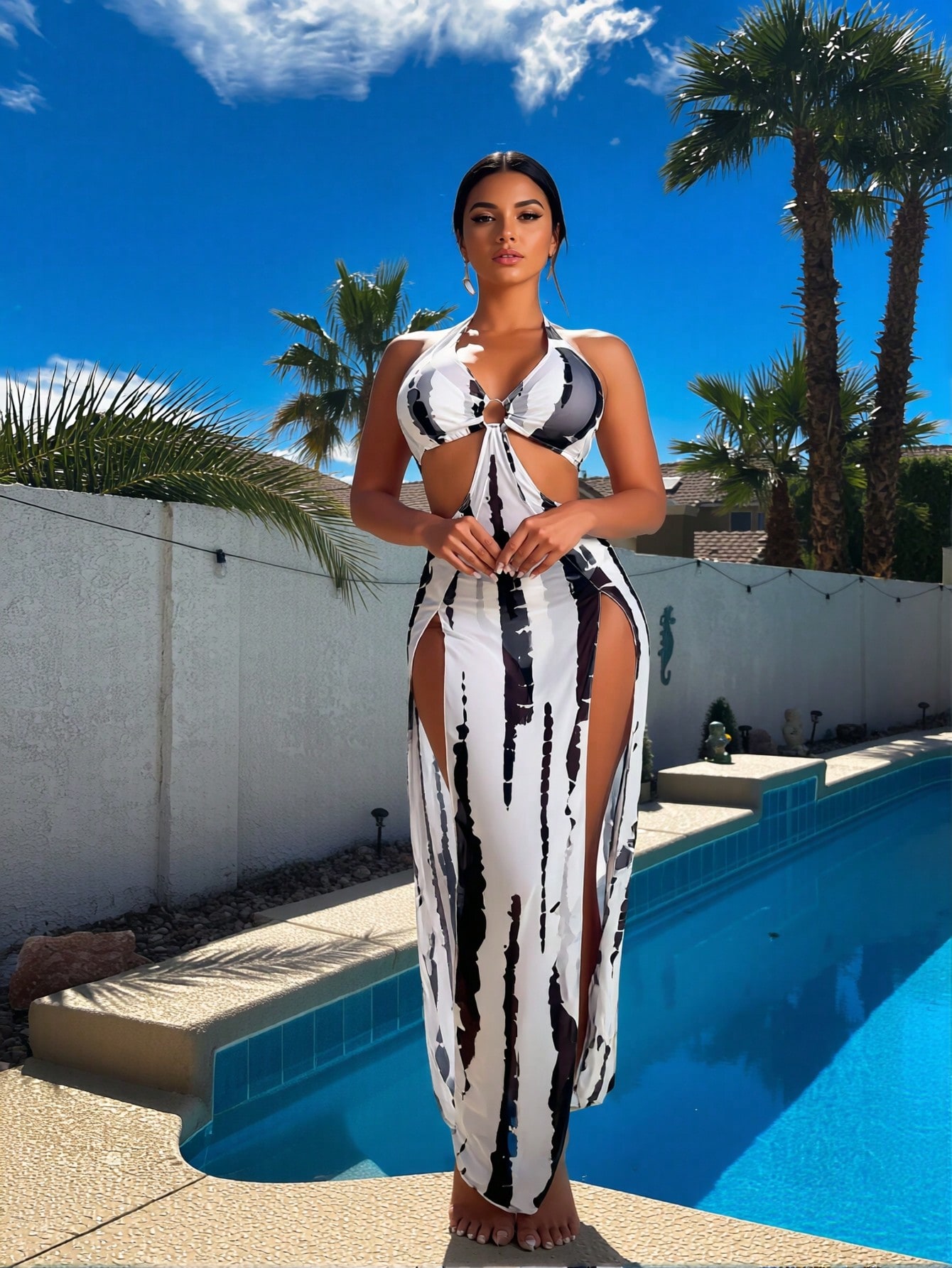 Nouvel ensemble bikini 3 pièce - Maxi Dress Halter avis et prix