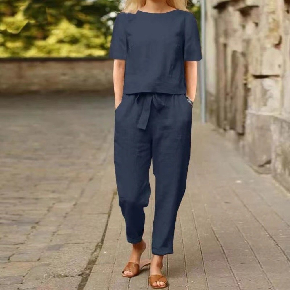 Ensemble deux pièces d'été con - Linen Pant Wide avis et prix